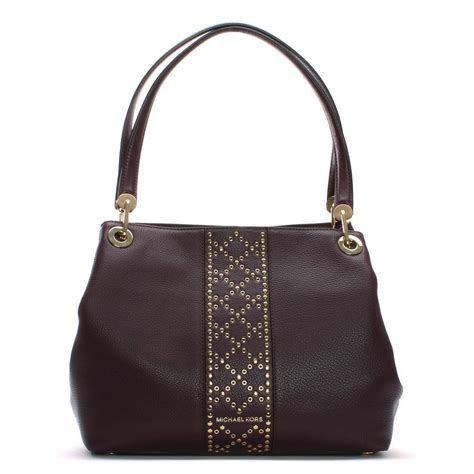 michael kors raven large shoulder tote damson
